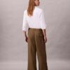 Wool Gabardine Wide Leg Trouser
