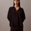 Woven Viscose Button-Down Sleep Shirt